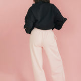 Fancy Fleece Wide Leg Sweatpants - Blush Pink