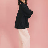 Fancy Fleece Wide Leg Sweatpants - Blush Pink