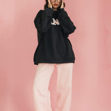 Fancy Fleece Wide Leg Sweatpants - Blush Pink
