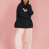 Fancy Fleece Wide Leg Sweatpants - Blush Pink