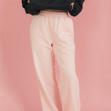 Fancy Fleece Wide Leg Sweatpants - Blush Pink