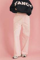 Fancy Fleece Wide Leg Sweatpants - Blush Pink