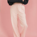 Fancy Fleece Wide Leg Sweatpants - Blush Pink
