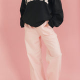 Fancy Fleece Wide Leg Sweatpants - Blush Pink