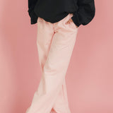 Fancy Fleece Wide Leg Sweatpants - Blush Pink