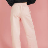 Fancy Fleece Wide Leg Sweatpants - Blush Pink