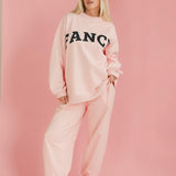 Fancy Fleece Cuffed Leg Sweatpants - Blush Pink