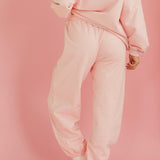 Fancy Fleece Cuffed Leg Sweatpants - Blush Pink
