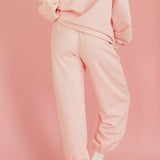 Fancy Fleece Cuffed Leg Sweatpants - Blush Pink