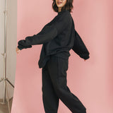 Fancy Fleece Cuffed Leg Sweatpants - Charcoal Gray