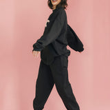 Fancy Fleece Cuffed Leg Sweatpants - Charcoal Gray