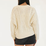Cali Cable Knit Sweater - Ivory