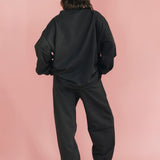 Fancy Fleece Cuffed Leg Sweatpants - Charcoal Gray