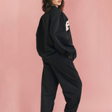 Fancy Fleece Cuffed Leg Sweatpants - Charcoal Gray