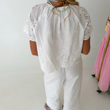 Cece Drawstring Pants - White