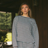 Fancy Striped Button Shorts - Glacier/Chocolate