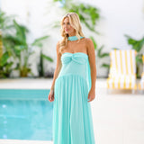 Lexi Strapless Maxi Scarf Dress - Teal