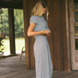Fancy Striped Button Pants - Glacier/Chocolate (PREORDER 3 WEEKS)