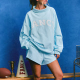 Oversized Terry Rolled Neck - Powder Blue