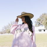 Fancy Oversized Fleece Mockneck - CAMO LETTERS/Light Pink (PREORDER)