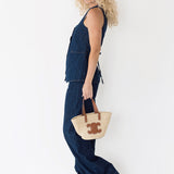 Lyric Sleeveless Denim Top- Demin