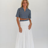 Dani Gingham Top - White/Navy