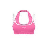 Halter Double Later Bra - Pink/Polka