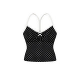 Dainty Tank - Black/White Polka Dot