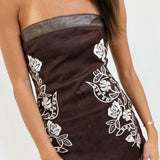 Raine Tube Suede Mini Dress - Taupe