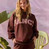 Oversized Terry Classic Striped Mockneck - Coconut Stripe