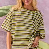 Essential Striped Oversized Tee - Palm