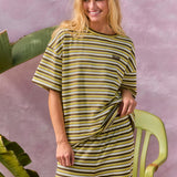 Essential Striped Oversized Tee - Palm