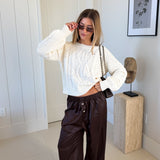 Addi Satin Pants - Brown