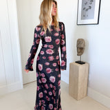 Georgie Floral Dress - Black Floral