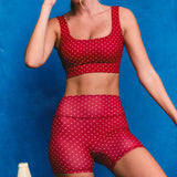 Flexion Shorts - Garnet Polka Dot