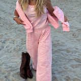 Fancy Fleece Lined Sweatpants - Pink Camo