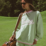 Oversized Terry Varsity Mockneck - Dewy Mint