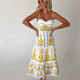 Sydney Smocking Floral Maxi Dress- Yellow