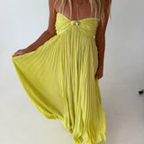 Presley Strapless Maxi Dress - Lemon Lime