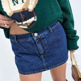 Nia Micro Mini Skort - Denim