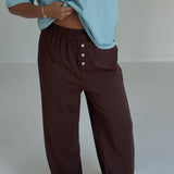 Fancy Button Pants - Chocolate