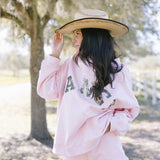 Fancy Oversized Fleece Mockneck - CAMO LETTERS/Light Pink (PREORDER)