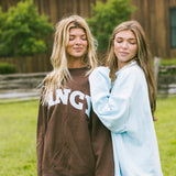 Fancy Oversized Fleece Mockneck - Chocolate (PREORDER 3 WEEKS)