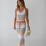 Sydney Cowl Neck Top - Natural Multi