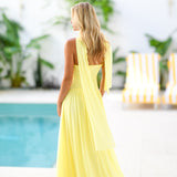 Abbi Strapless Maxi Scarf Dress - Butter Yellow
