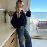 Allie Cable Knit Sweater - Navy