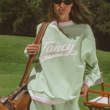 Oversized Terry Varsity Mockneck - Dewy Mint