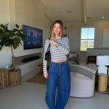 Ava Striped Long Sleeve - Grey Multi