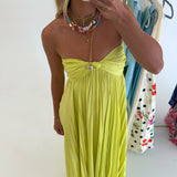 Presley Strapless Maxi Dress - Lemon Lime