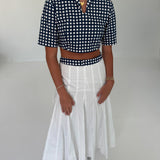 Dani Gingham Top - White/Navy